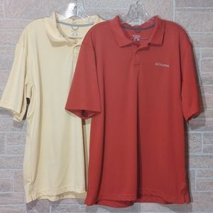 Mens Large Columbia Omni shade polo pair